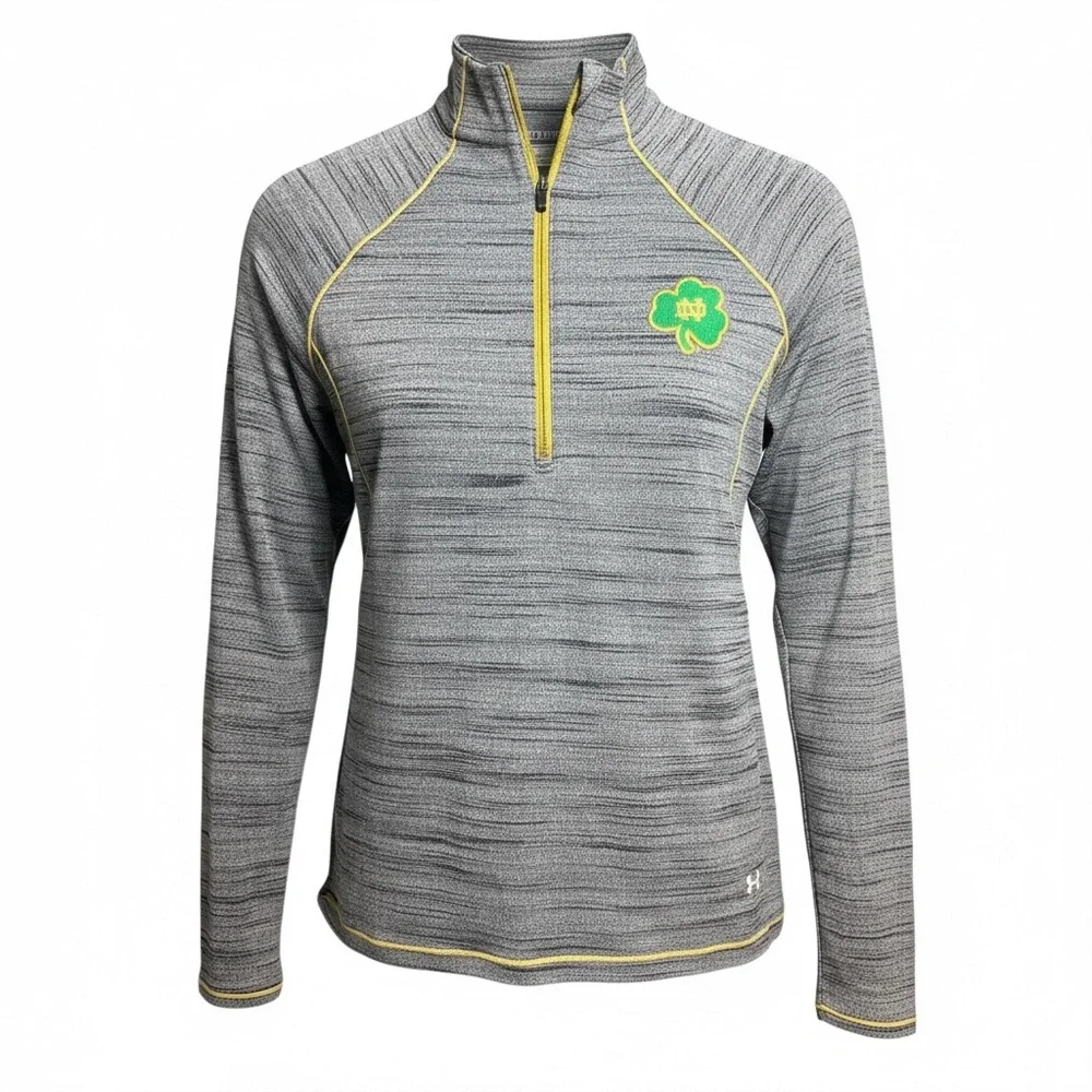 Under Armour Women’s L Gray 1/4 Zip Pullover Univ. of Notre Dame Logo - Picture 2 of 12
